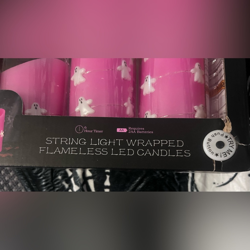 NEW Silverstro String Light Wrapped Flameless LED Ghost Halloween Candles Decor - Picture 3 of 7